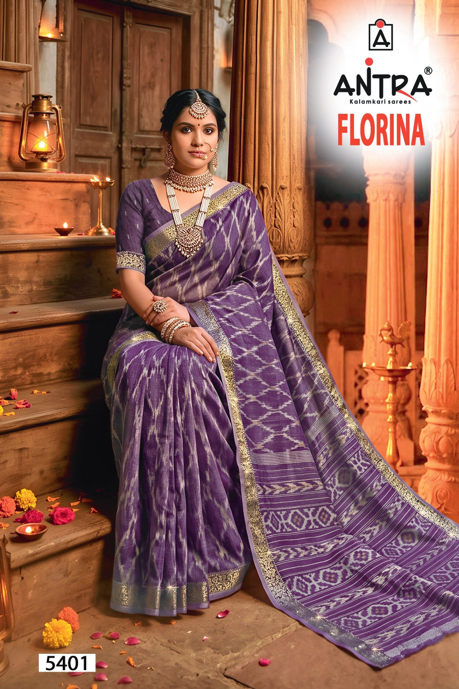 Antra Florina Premium Fancy Silk Designer Saree - 6 PCS Wholesale Set