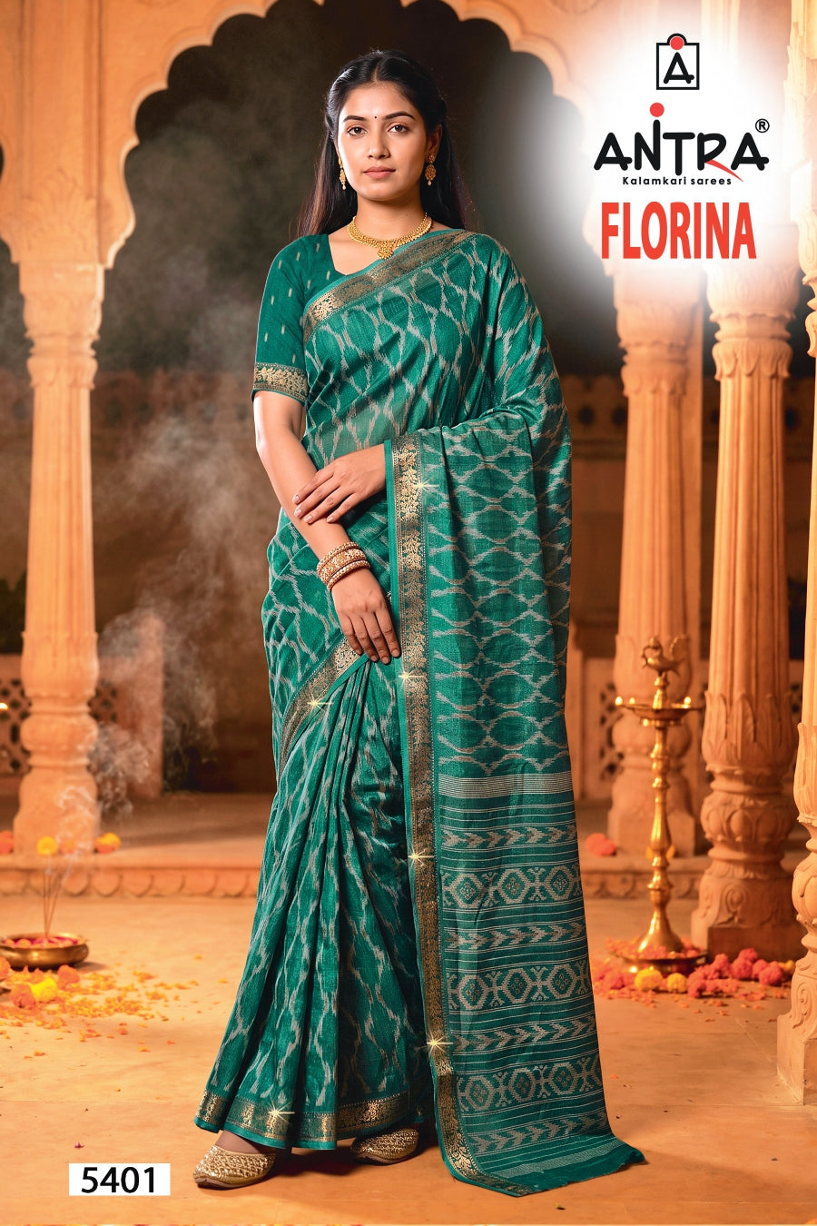 Antra Florina Premium Fancy Silk Designer Saree - 6 PCS Wholesale Set