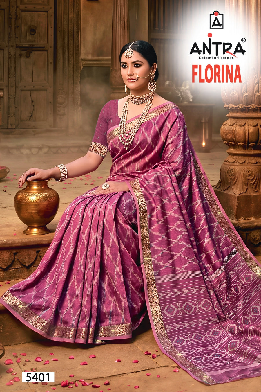 Antra Florina Premium Fancy Silk Designer Saree - 6 PCS Wholesale Set