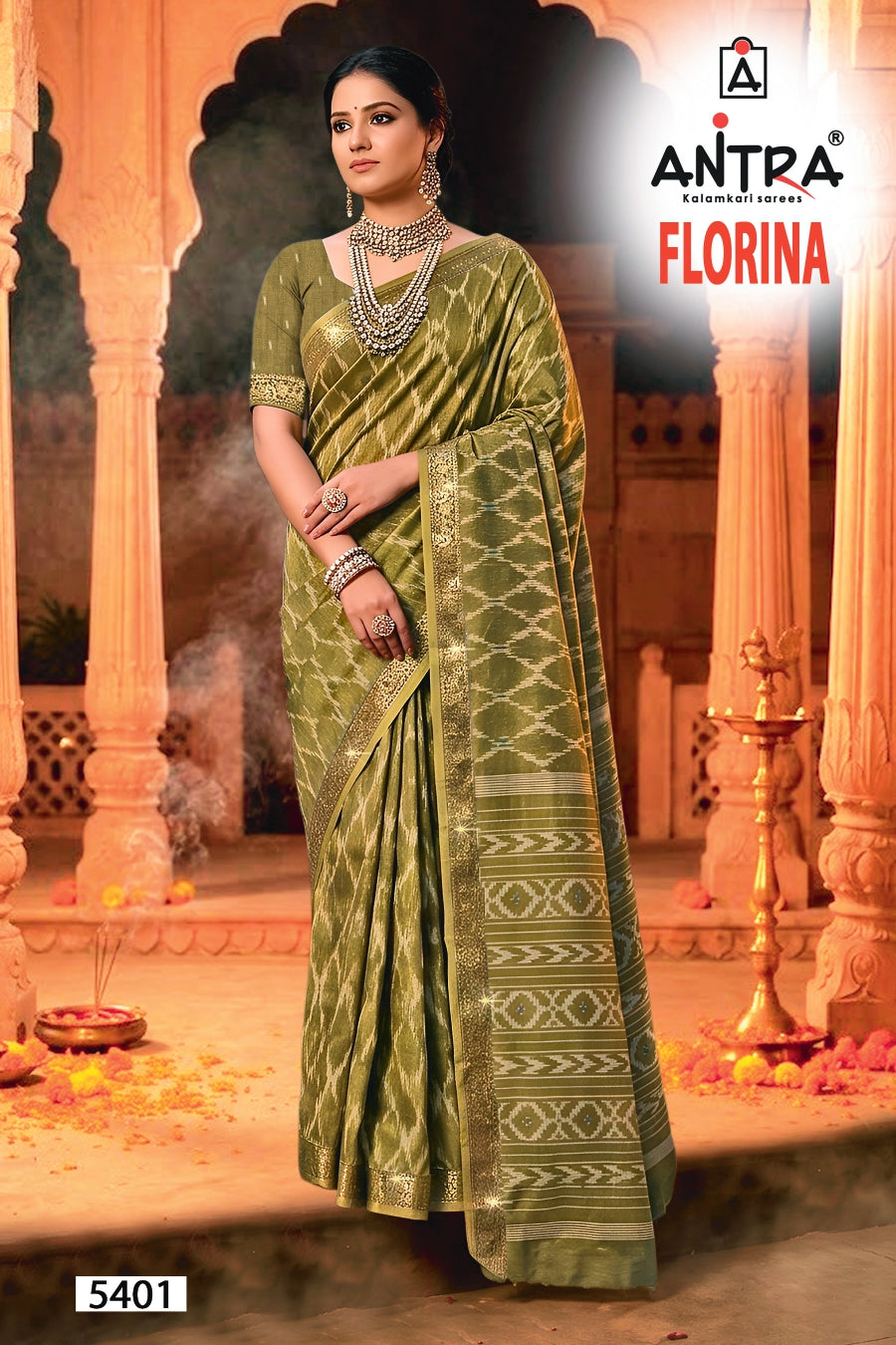 Antra Florina Premium Fancy Silk Designer Saree - 6 PCS Wholesale Set