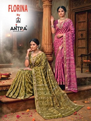 Antra Florina Premium Fancy Silk Designer Saree - 6 PCS Wholesale Set
