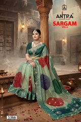 Antra Sargam Vol-2 Fancy Lucknawi Silk Designer Saree - 4 PCS Wholesale Set