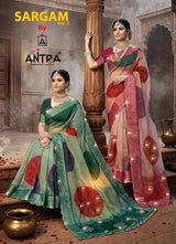 Antra Sargam Vol-2 Fancy Lucknawi Silk Designer Saree - 4 PCS Wholesale Set