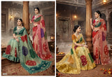 Antra Sargam Vol-2 Fancy Lucknawi Silk Designer Saree - 4 PCS Wholesale Set