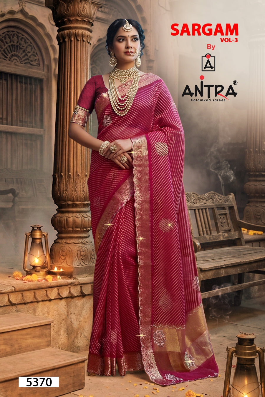 Antra Sargam Vol-3 Premium Fancy Silk Designer Saree - 4 PCS Wholesale Set