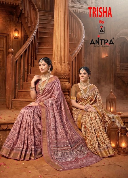 Antra Trisha Premium Designer Silk Saree - Wedding & Festive Wear - 4 PCS Wholesale Set