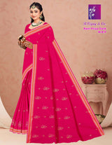 B. Vijay & Co. Rani Priya Dark W.B.P Maroon Printed Cotton Saree – 8 Pcs Set-M.R. Saree Emporium