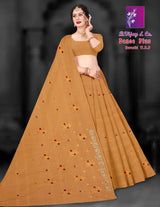 Dance Plus Cotton Saree with Elegant Embroidery Work – 8 Pcs Set -M.R. Saree Emporium