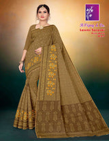 Laxmi Soraski Cotton Saree with Print Work – 8 Pcs Set -M.R. Saree Emporium