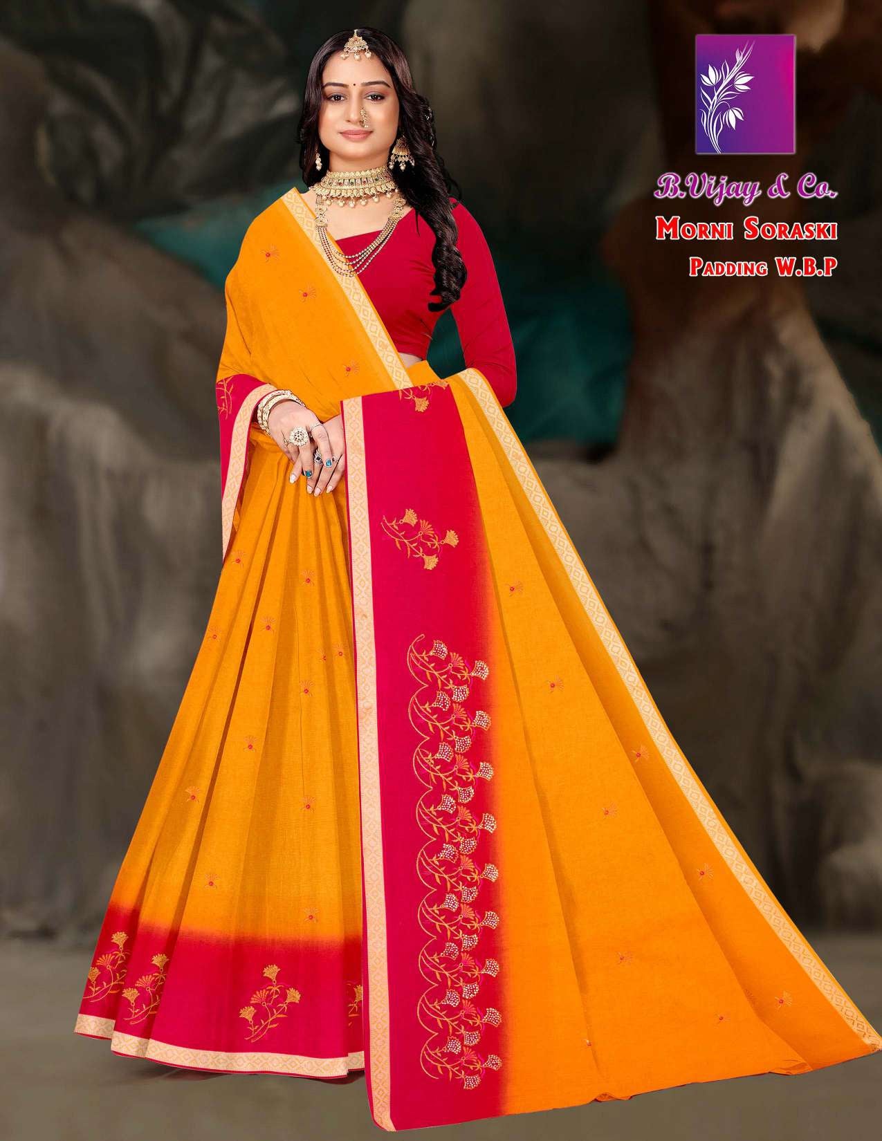 Morni Soraski Padding W.B.P Cotton Saree – 8 Pcs Set-Wholesale-M.R. Saree Emporium