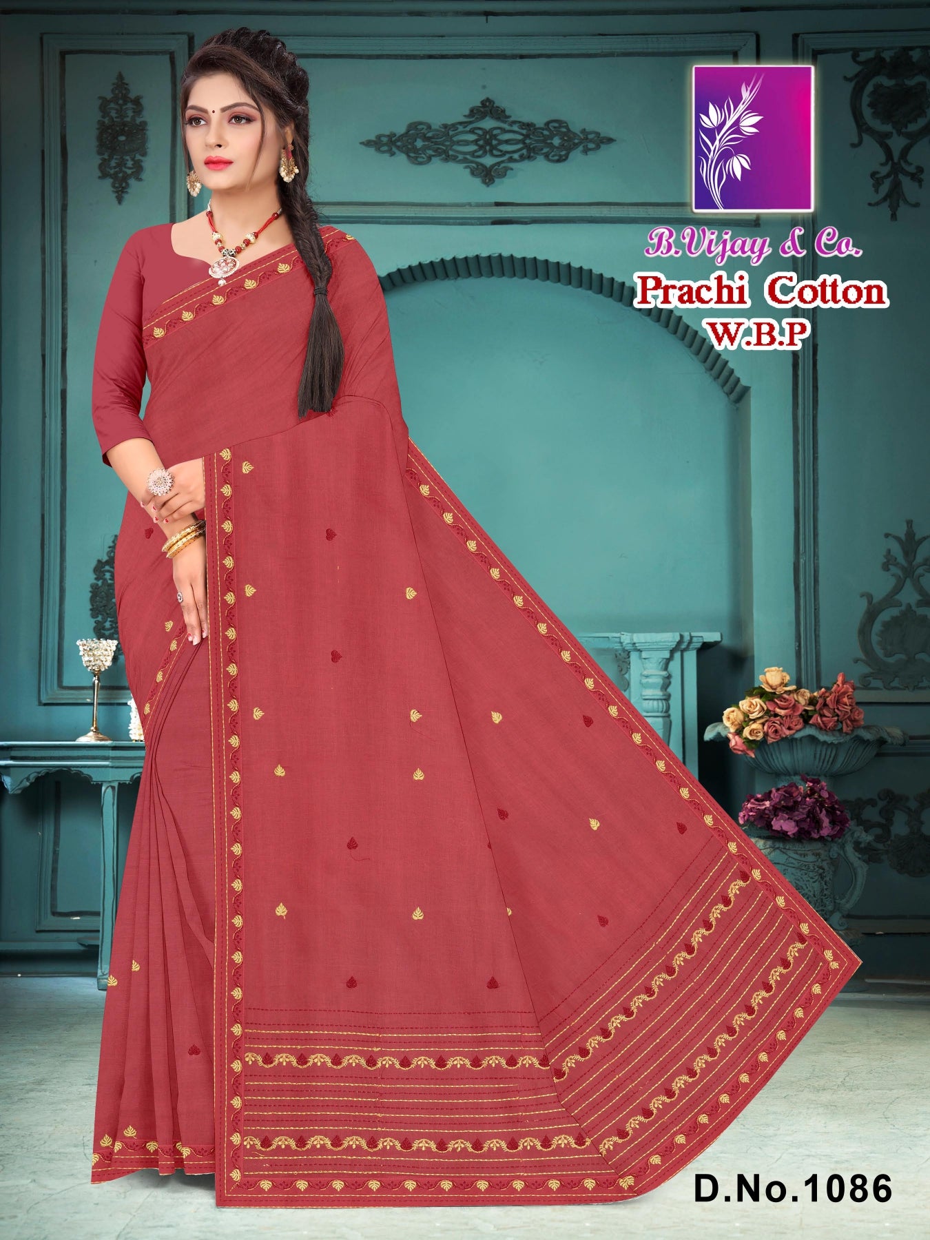 B. Vijay & Co. Prachi Cotton W.B.P Saree 8 Pcs Set -Pure Cotton Daily Wear Collection – M.R. Saree Emporium