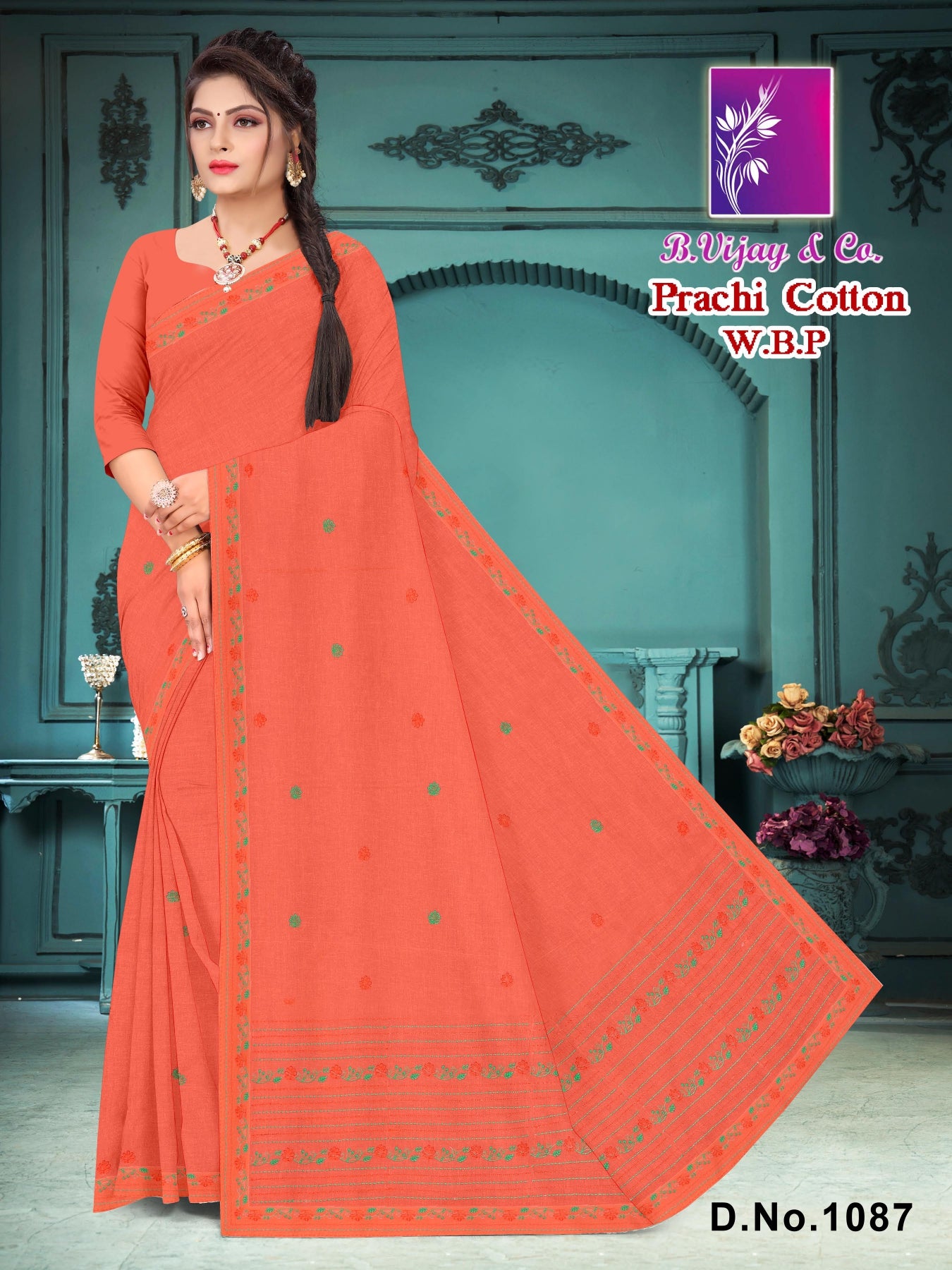 B. Vijay & Co. Prachi Cotton W.B.P Saree 8 Pcs Set -Pure Cotton Daily Wear Collection – M.R. Saree Emporium