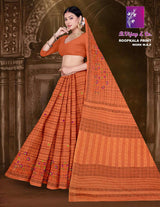 Roopkala Print Work W.B.P Cotton Saree – 8 Pcs Set-M.R. Saree Emporium