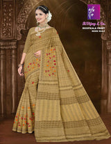 Roopkala Print Work W.B.P Cotton Saree – 8 Pcs Set-M.R. Saree Emporium