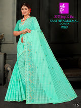 Saathiya Malmal Doriya W.B.P Cotton Saree – 6 Pcs Set -M.R. Saree Emporium