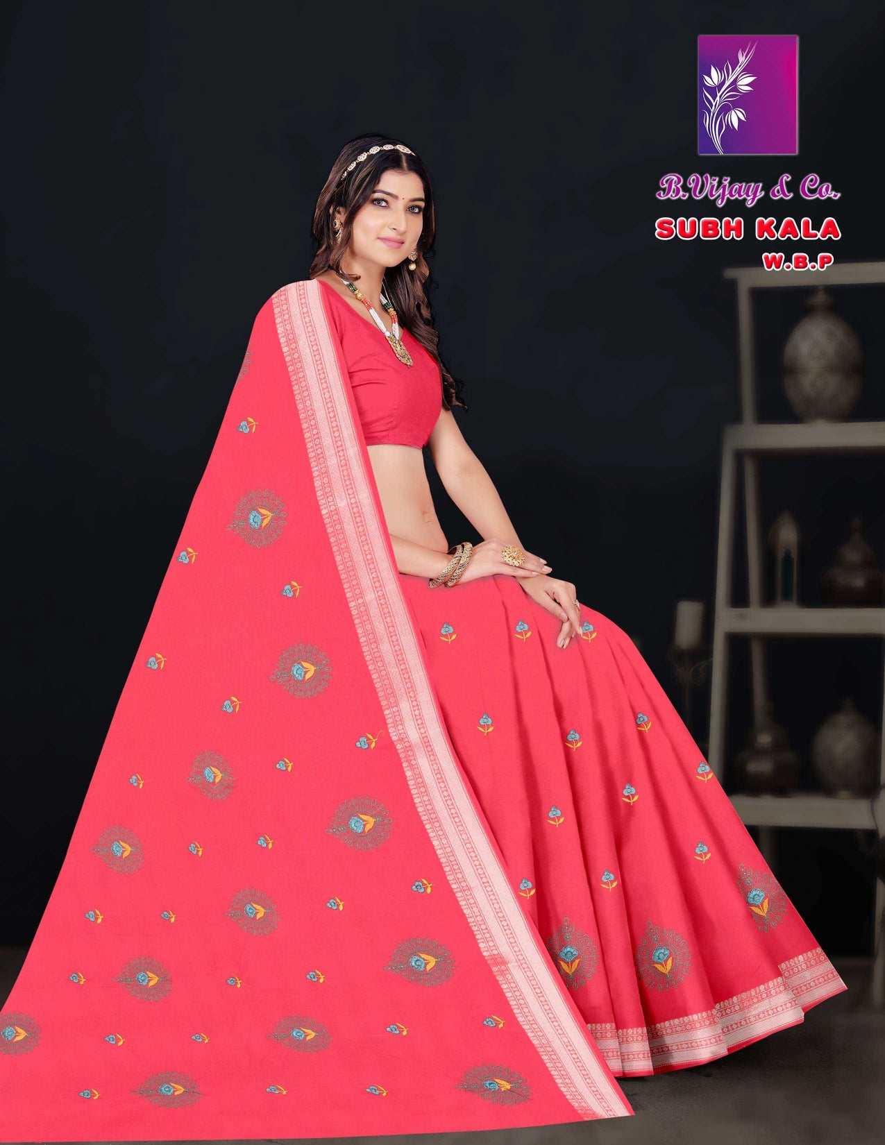 Pure Cotton Subh Kala W.B.P Saree with Traditional Motif Print & Elegant Border Daily to Festive Wear-M.R. Saree Emporium