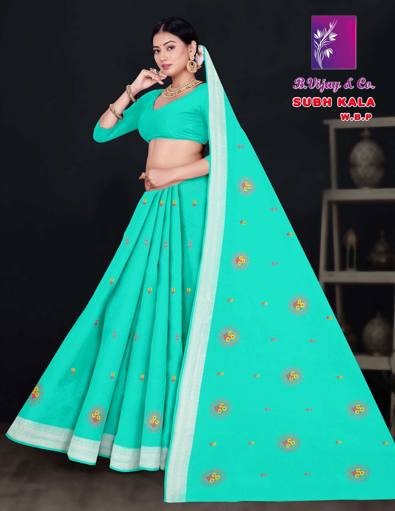 Pure Cotton Subh Kala W.B.P Saree with Traditional Motif Print & Elegant Border Daily to Festive Wear-M.R. Saree Emporium