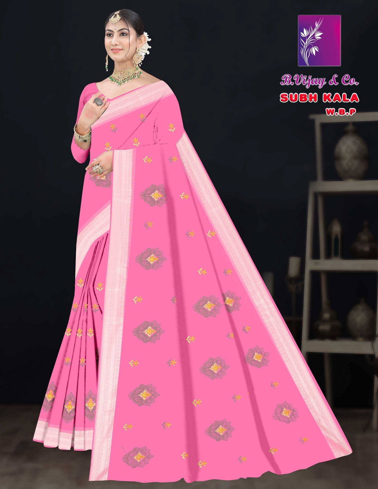 Pure Cotton Subh Kala W.B.P Saree with Traditional Motif Print & Elegant Border Daily to Festive Wear-M.R. Saree Emporium