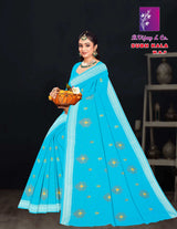 Pure Cotton Subh Kala W.B.P Saree with Traditional Motif Print & Elegant Border Daily to Festive Wear-M.R. Saree Emporium