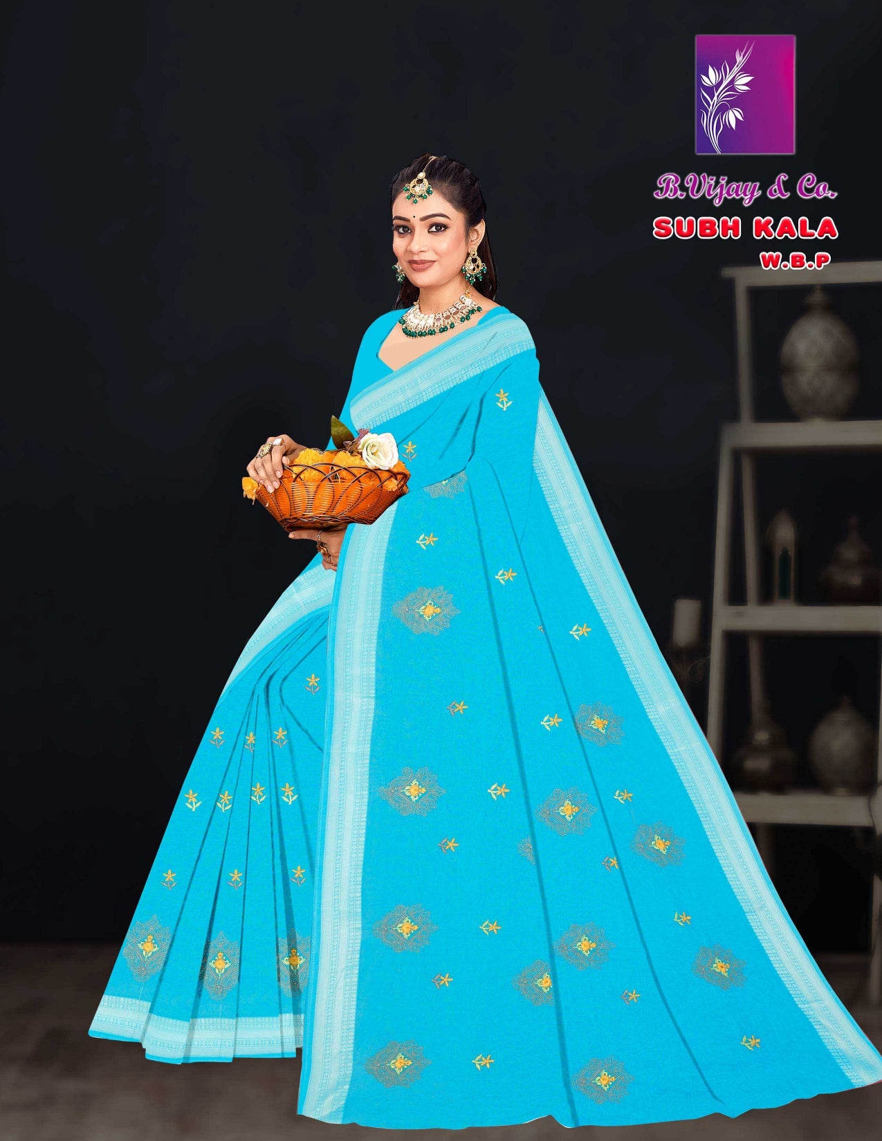 Pure Cotton Subh Kala W.B.P Saree with Traditional Motif Print & Elegant Border Daily to Festive Wear-M.R. Saree Emporium