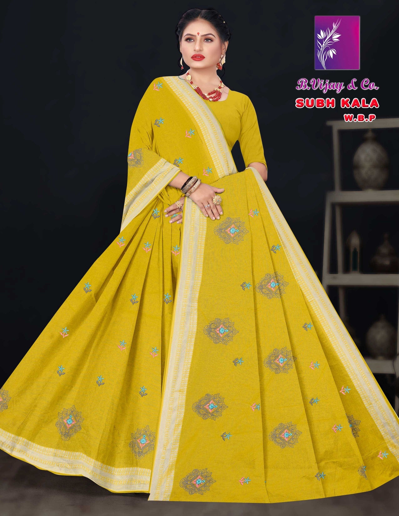 Pure Cotton Subh Kala W.B.P Saree with Traditional Motif Print & Elegant Border Daily to Festive Wear-M.R. Saree Emporium