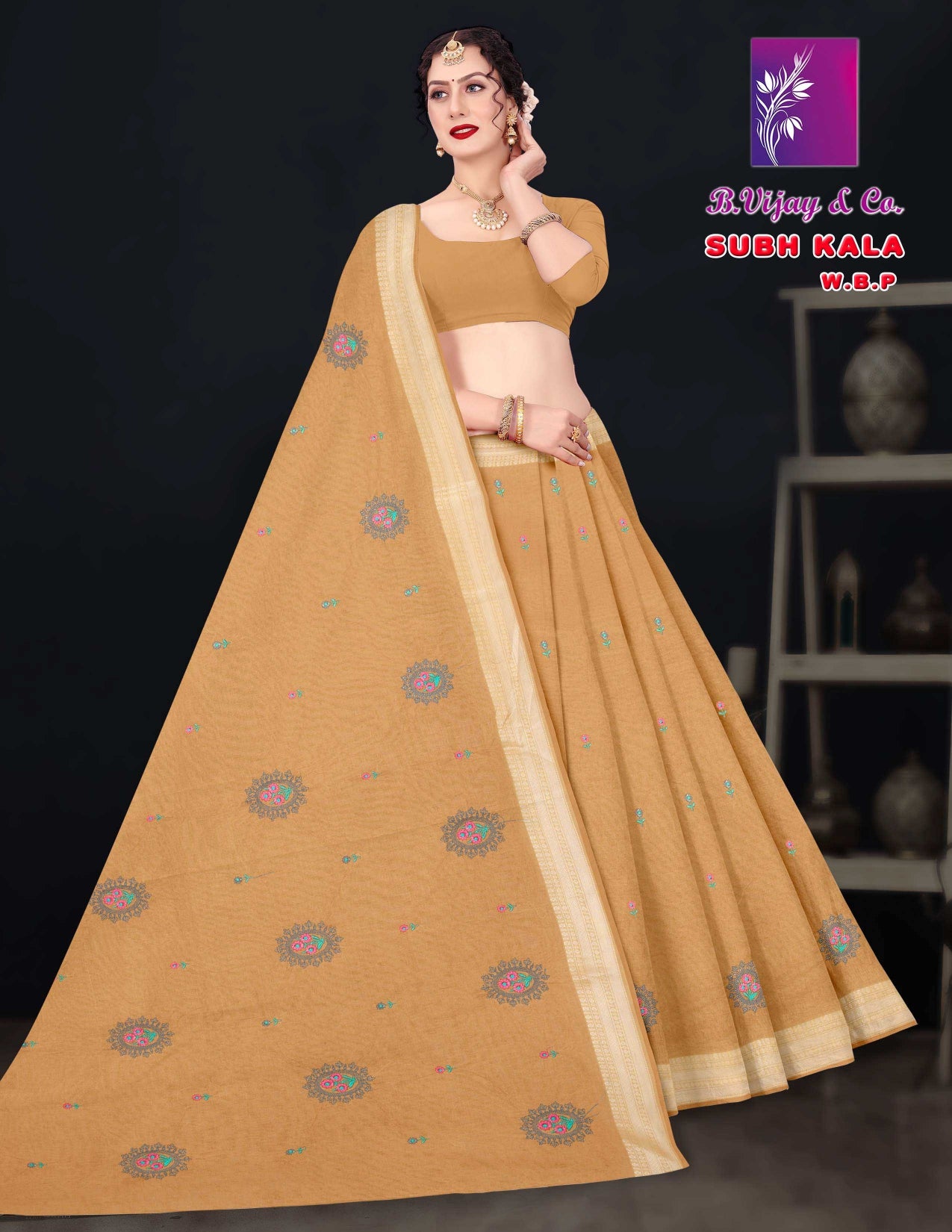 Pure Cotton Subh Kala W.B.P Saree with Traditional Motif Print & Elegant Border Daily to Festive Wear-M.R. Saree Emporium