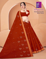 B. Vijay & Co. Tanatan Soraski W.B.P Dark Cotton Saree – 8 Pcs Set -M.R. Saree Emporium