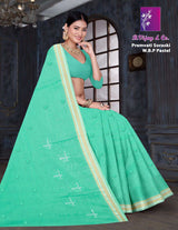 B. Vijay & Co. Premvati Soraski W.B.P Pastel Cotton Saree – 8 Pcs Set-M.R. Saree Emporium