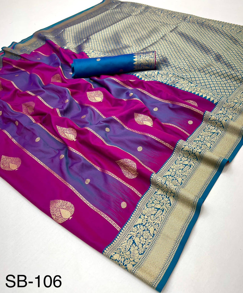 Banarasi Stripe Silk Soft Banarasi Silk with Zari Weaving-M.R.Saree Emporium