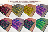 Rajpath Banarasi Stripe Silk Saree - Rich Zari Border Designer Saree - Festive & Wedding Wear - M.R. Saree Emporium
