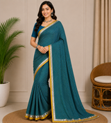 Latest Bandhani Chiffon Saree - Leheriya Designer 6 Pcs Wholesale Set
