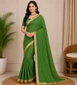 Latest Bandhani Chiffon Saree - Leheriya Designer 6 Pcs Wholesale Set
