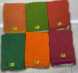 Latest Bandhani Chiffon Saree - Leheriya Designer 6 Pcs Wholesale Set
