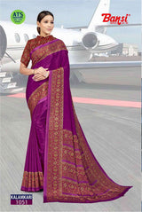 Bansi Uniform Kalamkari Silk Crepe Saree Collection (Design 1051–1060) With Running Blouse – Printed Daily Wear Wholesale by M.R. Saree Emporium