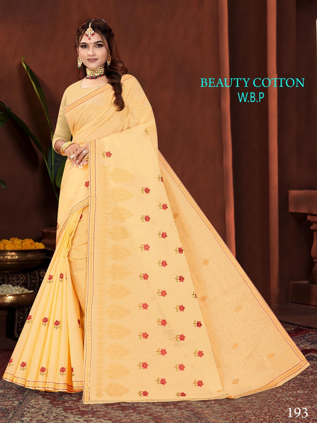 Beauty Cotton Work Saree W.B.P – Set of 8 Pcs -M.R. Saree Emporium