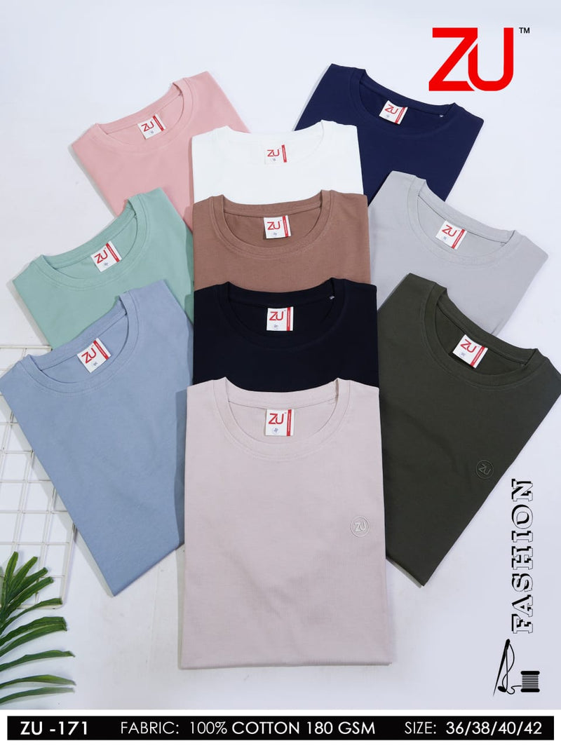 ZU Clothing Solid Brown Men’s T-Shirt (M to 3XL) | Premium Cotton – M.R. Saree Emporium