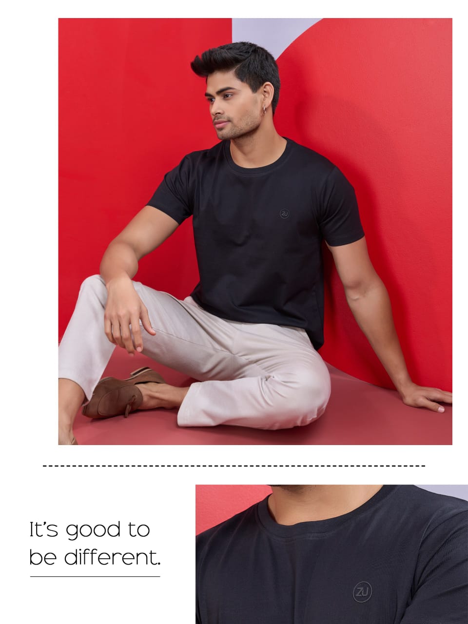 ZU Clothing Solid Brown Men’s T-Shirt (M to 3XL) | Premium Cotton – M.R. Saree Emporium