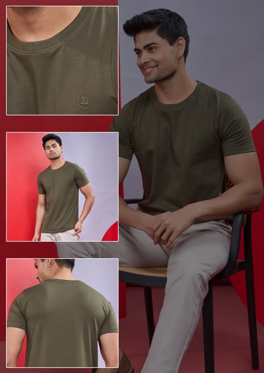 ZU Clothing Solid Brown Men’s T-Shirt (M to 3XL) | Premium Cotton – M.R. Saree Emporium