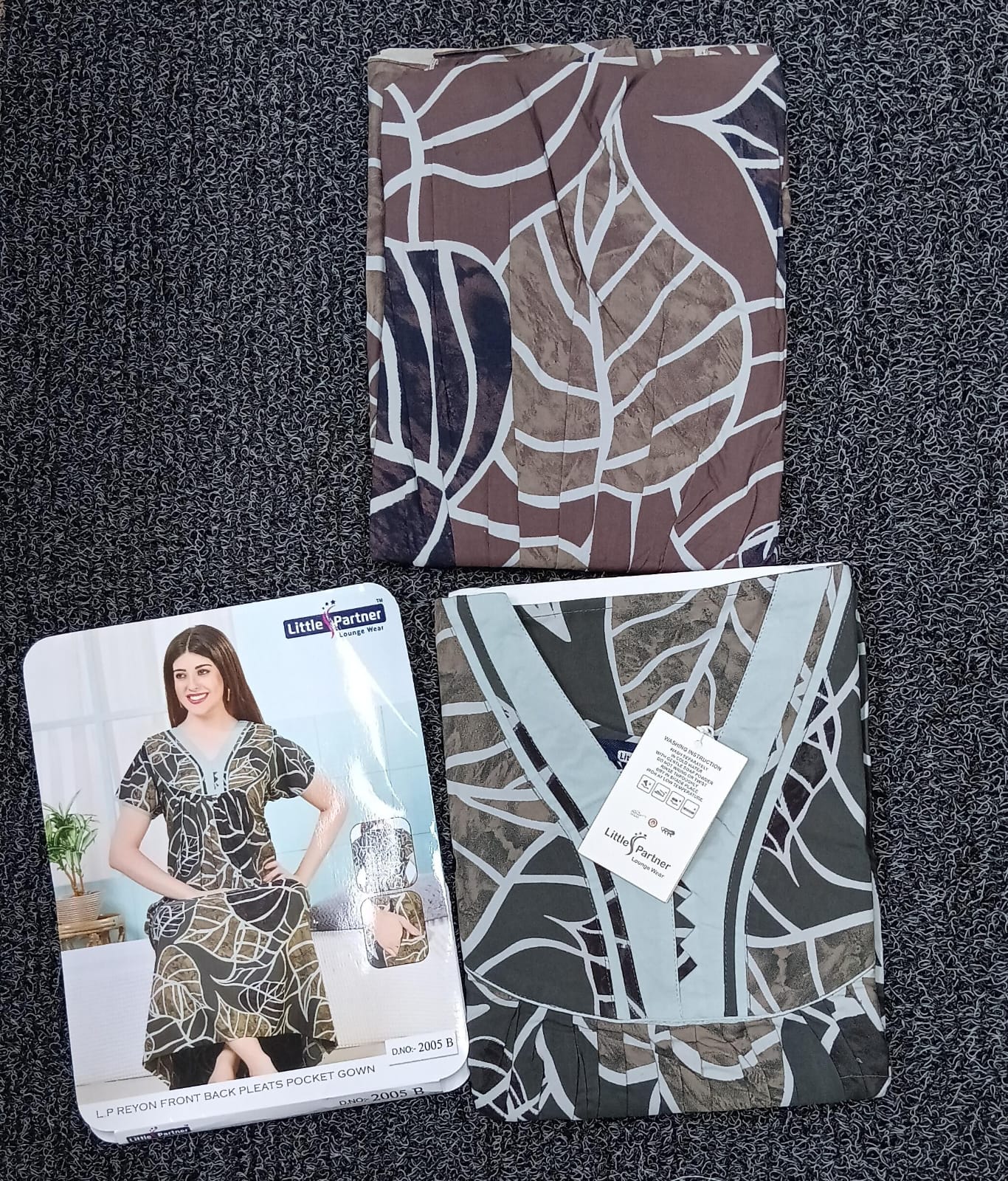 Soft Rayon Printed Nighty – 2 Pcs Set