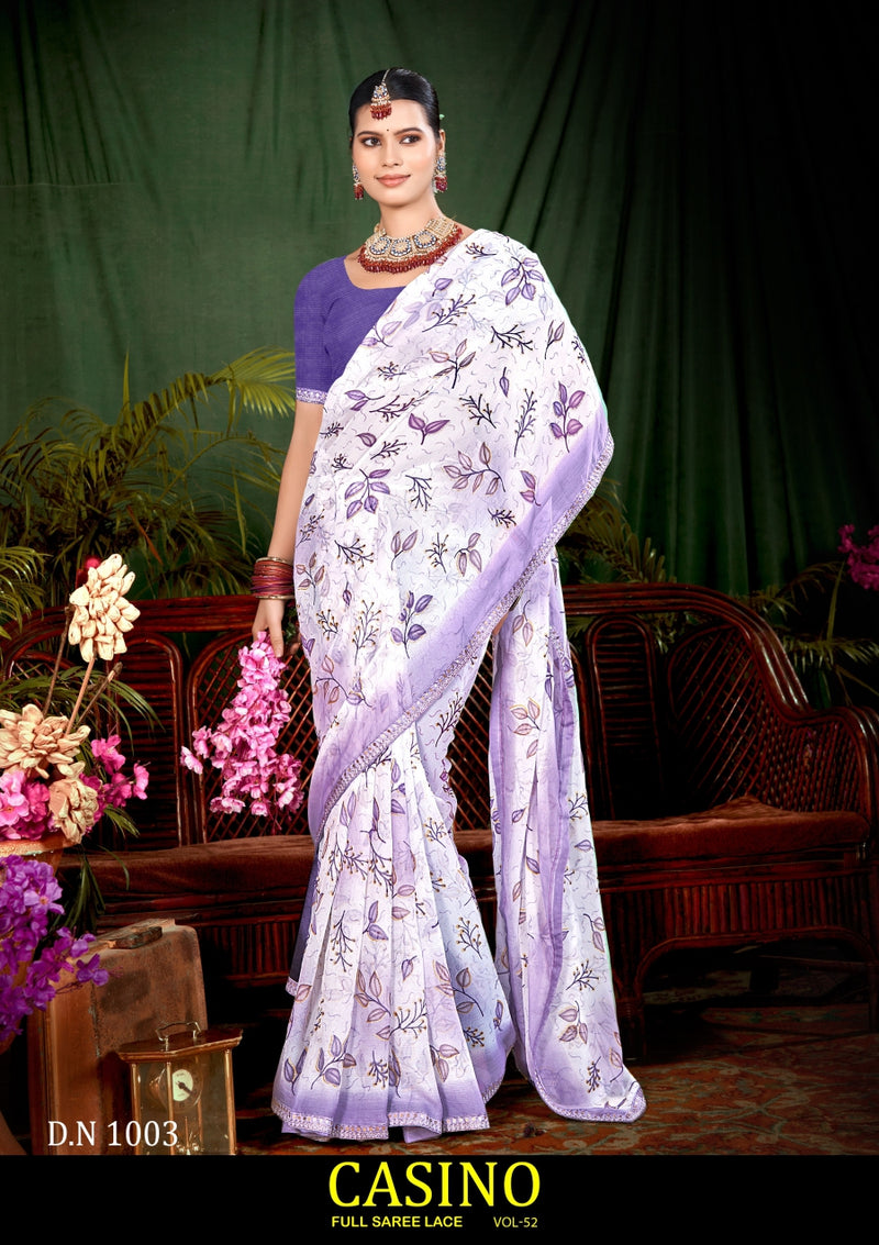 Casino Vol-52 Chiffon Saree with Running Blouse – M.R. Saree Emporium
