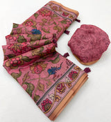 Kazari Series - Chanderi Linen Designer Print Saree