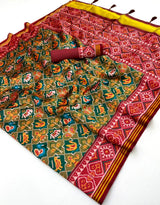 RajYog RajMata Pavitra Patola Silk Saree - Handloom Weaving Zari Border Lagadi Patta - M.R. Saree Emporium