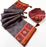 RajYog RajMata Pavitra Patola Silk Saree - Handloom Weaving Zari Border Lagadi Patta - M.R. Saree Emporium