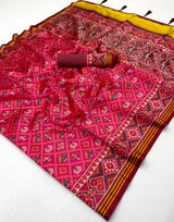 RajYog RajMata Pavitra Patola Silk Saree - Handloom Weaving Zari Border Lagadi Patta - M.R. Saree Emporium