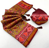 RajYog RajMata Pavitra Patola Silk Saree - Handloom Weaving Zari Border Lagadi Patta - M.R. Saree Emporium