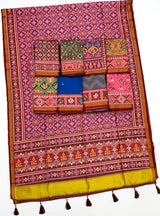 RajYog RajMata Pavitra Patola Silk Saree - Handloom Weaving Zari Border Lagadi Patta - M.R. Saree Emporium