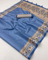 Kazari Series Charvi Tusser Saree with Zari Checks
