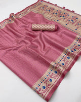Kazari Series Charvi Tusser Saree with Zari Checks