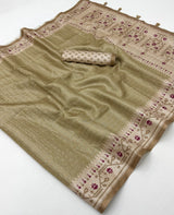 Kazari Series Charvi Tusser Saree with Zari Checks