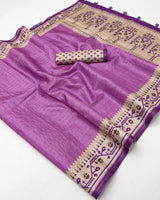Kazari Series Charvi Tusser Saree with Zari Checks